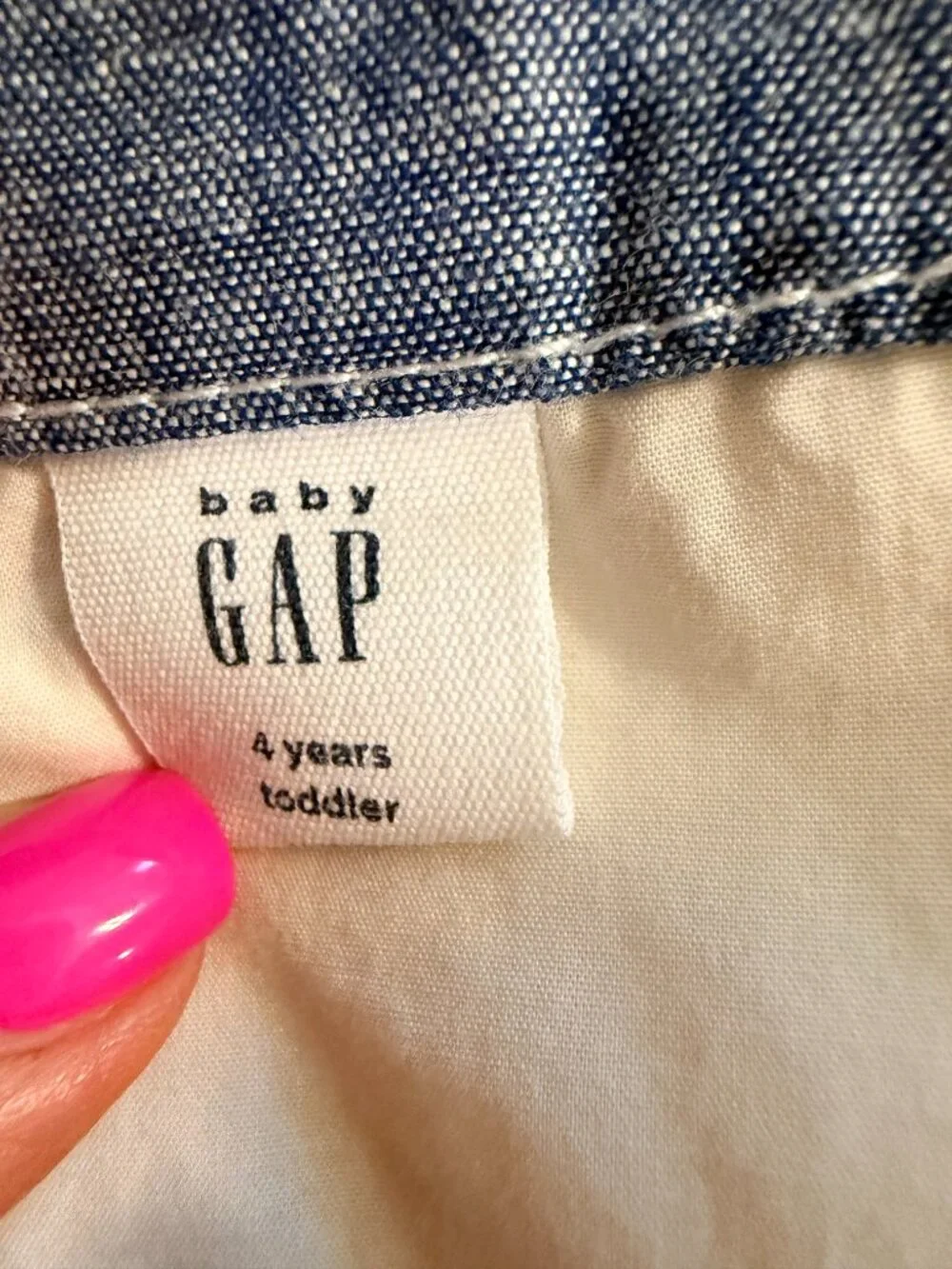 Gap Toddler Girls Approx 4 White Blue Pink Floral Corduroy Overall Jumper Dress